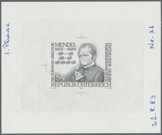 Österreich: 1984, 4 Sch. "Gregor Mendel", Drei Phasendrucke In Schwarz (1.-3. Phase), Je Einzelabzug - Other & Unclassified