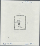 Österreich: 1990, 5 Sch. "Skiläufer Matthias Zdarsky", Drei Phasendrucke In Schwarz (1.-3. Phase), J - Other & Unclassified