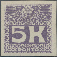 Österreich - Portomarken: 1911, 5 Kr. Und 10 Kr., Zwei Werte UNGEZÄHNT, 5 Kr. Postfrisch, 10 Kr. Ohn - Postage Due