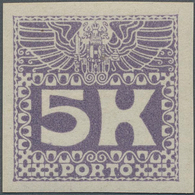 Österreich - Portomarken: 1911, 5 Kr. Und 10 Kr., Zwei Werte UNGEZÄHNT, 5 Kr. Postfrisch, 10 Kr. Ohn - Strafport