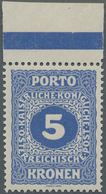 Österreich - Portomarken: 1916, 5 Kr. Und 10 Kr. Je In Linienzähnung L12½, Postfrisch, 5 Kr. Vom Obe - Portomarken