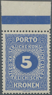 Österreich - Portomarken: 1916, 5 Kr. Und 10 Kr. Je In Linienzähnung L12½, Postfrisch, 5 Kr. Vom Obe - Strafport