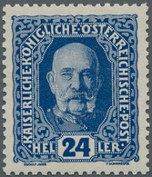 Österreich - Portomarken: 1917, Kaiser Franz Joseph, Vier Werte Komplett Je OHNE AUFDRUCK, Postfrisc - Portomarken