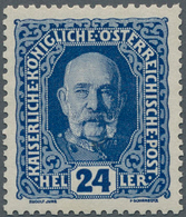 Österreich - Portomarken: 1917, Kaiser Franz Joseph, Vier Werte Komplett Je OHNE AUFDRUCK, Postfrisc - Postage Due