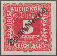 Österreich - Portomarken: 1919, Aufdrucke "Deutschösterreich", 5 H., 10 H., 20 H. Und 40 H., Vier We - Portomarken