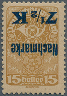 Österreich - Portomarken: 1921, 7½ Kr. Auf 15 H. Dunkelocker Mit Kopfstehendem Aufdruck, Ungebraucht - Portomarken
