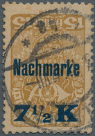 Österreich - Portomarken: 1921, 7½ Kr. Auf 15 H. Dunkelocker Mit Kopfstehendem Aufdruck, Sauber Und - Portomarken