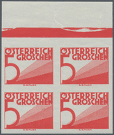 Österreich - Portomarken: 1925/1932, Ziffern 5 Gr., 24 Gr., 1 Sch. Und 2 Sch. Je In Ungezähnten Ober - Portomarken