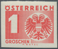 Österreich - Portomarken: 1935, Ziffern/Wappen, Komplette Serie Ungezähnt, Postfrisch, Unsigniert. - Portomarken