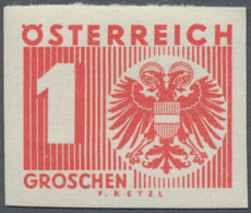 Österreich - Portomarken: 1935, Ziffern/Wappen, Komplette Serie Ungezähnt, Postfrisch, Unsigniert. - Strafport