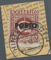 Österreich - Portomarken: 1946, Posthorn 20 Gr. Braun Mit Kopfstehendem Aufdruck, Markant Dezentrier - Portomarken