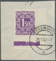 Österreich - Portomarken: 1953, Ziffern 1.50 Sch. Violett Aus Der Rechten Unteren Bogenecke Mit Abar - Postage Due