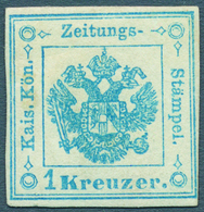 Österreich - Zeitungsstempelmarken: 1859, 1 Kreuzer Hellblau, Type I (sogenanntes "Provisorium"), Re - Zeitungsmarken