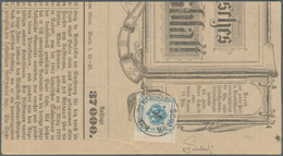 Österreich - Zeitungsstempelmarken: 1877/1889, LIECHTENSTEIN, 1 Kr Blau, Allseits Voll- Bis Riesenra - Newspapers