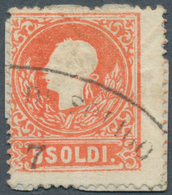 Österreich - Lombardei Und Venetien: 1858/1859, 5 Soldi Rot, Type II, Mit Vorderseitigem DOPPELDRUCK - Lombardo-Venetien