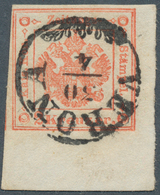 Österreich - Lombardei Und Venetien - Zeitungsstempelmarken: 1859, 2 Kreuzer Rot, Rechtes Unteres Ec - Lombardy-Venetia