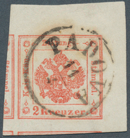 Österreich - Lombardei Und Venetien - Zeitungsstempelmarken: 1859, 2 Kreuzer Zinnoberrot, Type II, R - Lombardije-Venetië