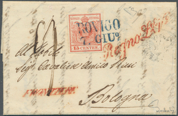 Österreich - Lombardei Und Venetien - Stempel: ROVIGO 7. GIU° (1850), Blauer L2 (Müller 209a) Ideal - Lombardo-Vénétie