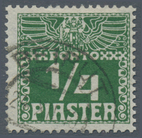 Österreichische Post In Der Levante - Portomarken: 1908, ¼ Piaster Bis 30 Piaster In B-Farbe Dunkelg - Eastern Austria