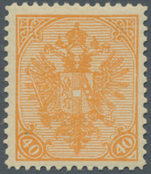 Bosnien Und Herzegowina (Österreich 1879/1918): 1900, Doppeladler 40 Kreuzer Gelborange, Geripptes P - Bosnia And Herzegovina