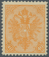 Bosnien Und Herzegowina (Österreich 1879/1918): 1900, Doppeladler 40 Kreuzer Gelborange, Geripptes P - Bosnië En Herzegovina