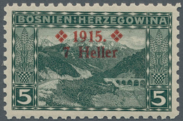 Bosnien Und Herzegowina (Österreich 1879/1918): 1915, 5 Heller Landschaften Mit Aufdruck "*1915* 7 H - Bosnia And Herzegovina