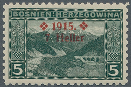 Bosnien Und Herzegowina (Österreich 1879/1918): 1915, 5 Heller Landschaften Mit Aufdruck "*1915* 7 H - Bosnie-Herzegovine