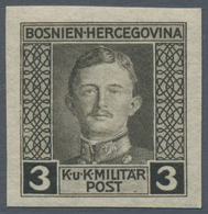 Bosnien Und Herzegowina (Österreich 1879/1918): 1917, Freimarken Kaiser Karl 3 H Bis 10 Kr. UNGEZÄHN - Bosnia And Herzegovina