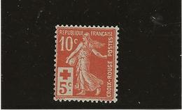 AU PROFIT DE LA CROIX ROUGE - SEMEUSE N° 147  NEUF SANS CHARNIERE -ANNEE 1914 - COTE : 100 € - Unused Stamps