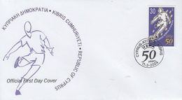 Enveloppe   FDC   1er  Jour   CHYPRE   50éme   Anniversaire  De   L' U.E.F.A    2004 - Lettres & Documents