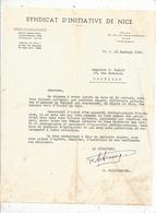 Lettre Commerciale SYNDICAT D'INITIATIVE DE NICE ,1954 , Frais Fr 1.45 E - 1950 - ...