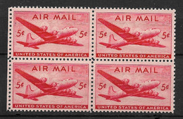 US 1946 Airmail Block Of 4, Scott # C32, VF MNH**OG - 2b. 1941-1960 Ongebruikt