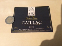 Etiquette De Vin 2005 «GAILLAC - Carte Noire - VIGNERONS DE RABASTENS (81)» - Gaillac