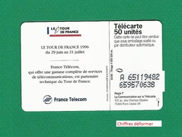 VARIÉTÉS FRANCE TÉLÉCARTE 05 / 96 F653 970 . JD SO3 LE TOUR DE FRANCE 96    50 UNITÉ   UTILISÉE - Variétés
