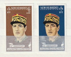 New Hebrides 1970 139-40 De Gaulle NH 2v - Unused Stamps