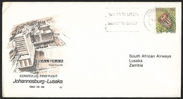 1980 - SUID-AFRIKA/SOUTH AFRICA - Cover [1st Flight] + SG 423 [Protea Aristata] + JOHANNESBURG & LUSAKA - Briefe U. Dokumente