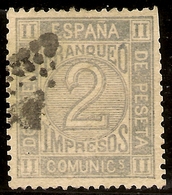 ESPAÑA Edifil 116 (º) 2 Céntimos Gris   Corona Real,cifras,Amadeo  1872  NL871 - Gebruikt