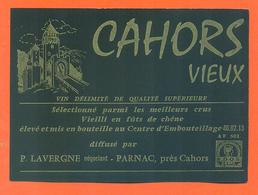 étiquette Vin De Cahors Vieux P Lavergne à Parnac - 75 Cl - Cahors