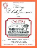 étiquette Vin De Cahors Chateau De Pech Jammes 1989 Schechter Family à Saint Pech - 75 Cl - Cahors