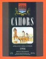 étiquette Vin De Cahors 1994 Delhaize Le Lion à Bruxelles - 75 Cl - Cahors