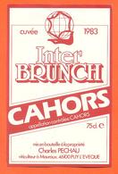 étiquette Vin De Cahors Inter Brunch Cuvée 1983 Charles Pechau à Mauroux - 75 Cl - Cahors