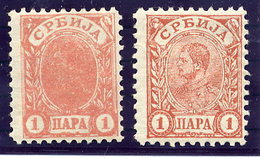 SERBIA 1896 King Alexander I  1 Para Both Colours Perf.11½, LHM / *.  Michel 42A, 43A - Serbia