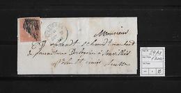 1854-1862 SITZENDE HELVETIA Ungezähnt (Strubel)  → SBK-24Aa / A1 Brief VERRIERES - Storia Postale