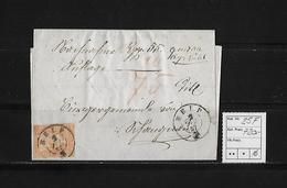 1854-1862 SITZENDE HELVETIA Ungezähnt (Strubel)  → SBK-25F / B1m Rundstempel BELP - Storia Postale