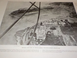 PHOTO DE MONACO SON PORT ET MONTE CARLO EN HYDRO AEROPLANE 1912 - Non Classés