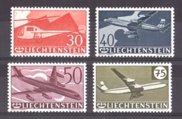 Liechtenstein - 1960 - PA N° 34 à 37 - Neufs ** - Hélicoptère - Avions - Poste Aérienne