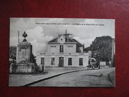 CPA 95 MONTIGNY LES CORMEILLES LA MAIRIE ET LE MONUMENT AUX MORTS VOITURE ANCIENNE - Montigny Les Cormeilles