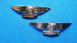 PILOT & CO-PILOT(or Steward) AVIATION SIGNS MARKS JAT AIRWAYS Sign Mark Badge Serbia Airline Airlines - Personeelsbadges