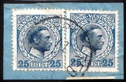 1915-1916. Chr. X. 25 Bit Blue/blue. 2 Stamps. (Michel 53) - JF103752 - Danemark (Antilles)