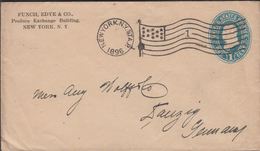 1896. UNITED STATES POSTAGE ONE CENT. Flag-MACHINECANCEL NEW YORK.NY.STA.P. 1 1896. T... () - JF301178 - ...-1900